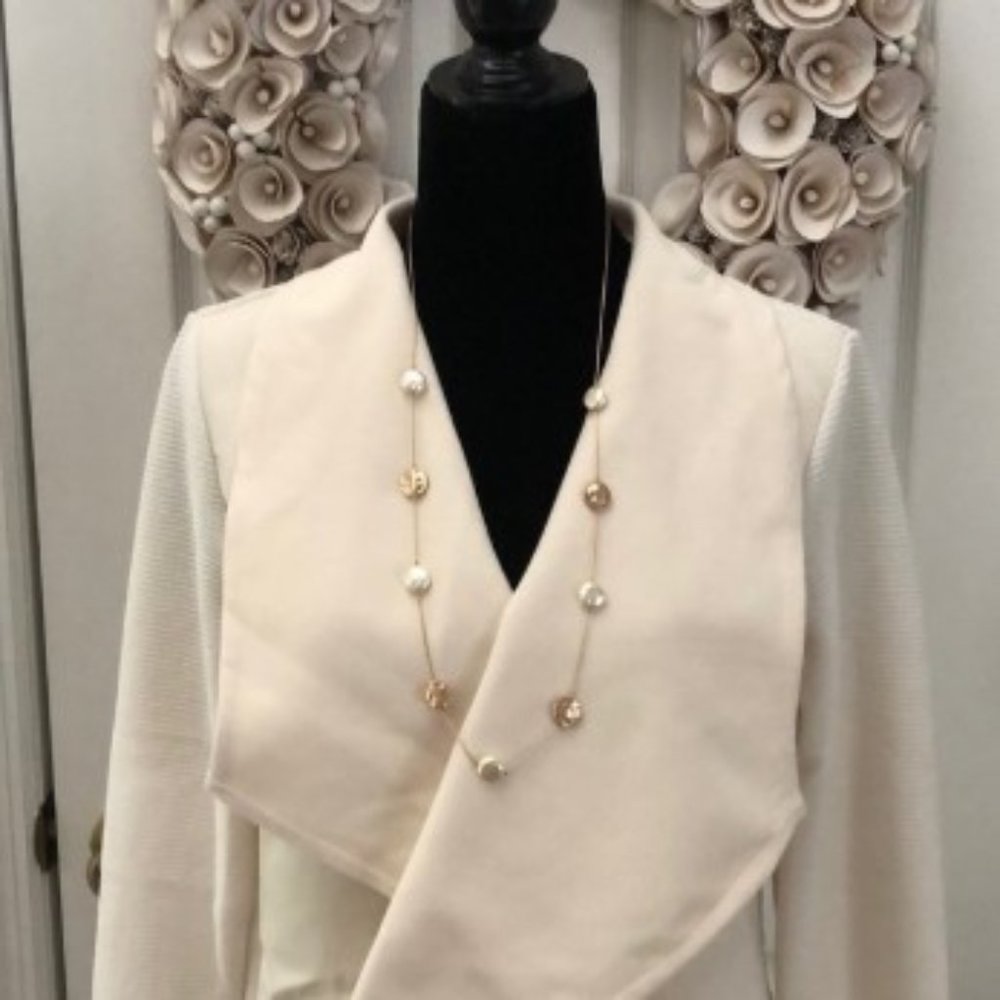 DONATED!!  Luxurious Cream draped open front - Picture 5 of 8